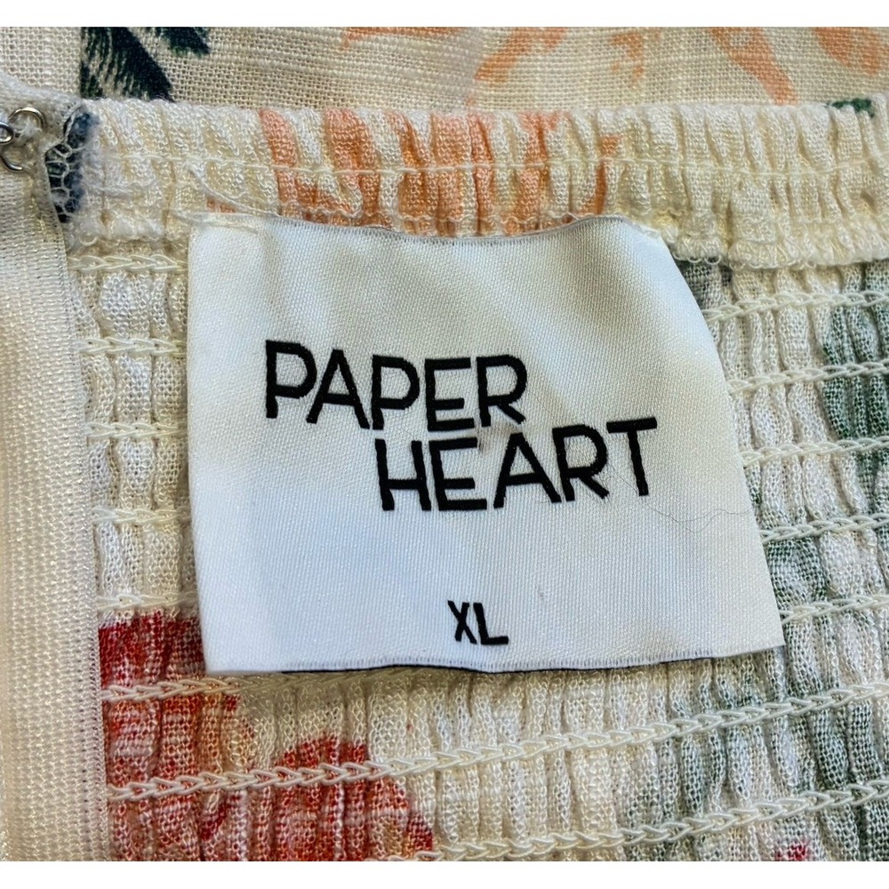 Paper Heart Anthropologie Fresh Fruits Berries Peaches Linen Blend Maxi Dress XL - Picture 4 of 5